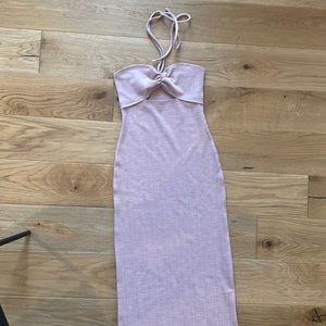 Reformation light pink halter dress